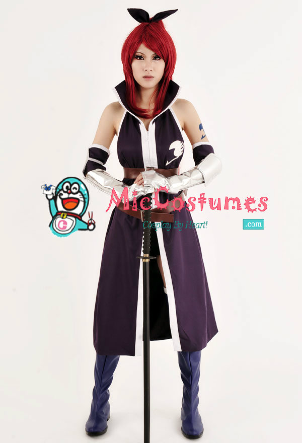 fairy tail erza scarlet purple cosplay costume